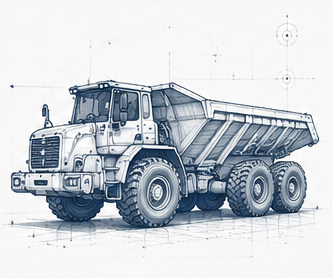 Technical illustration of dumpers