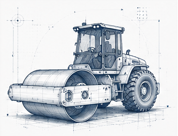 Technical illustration of rollers
